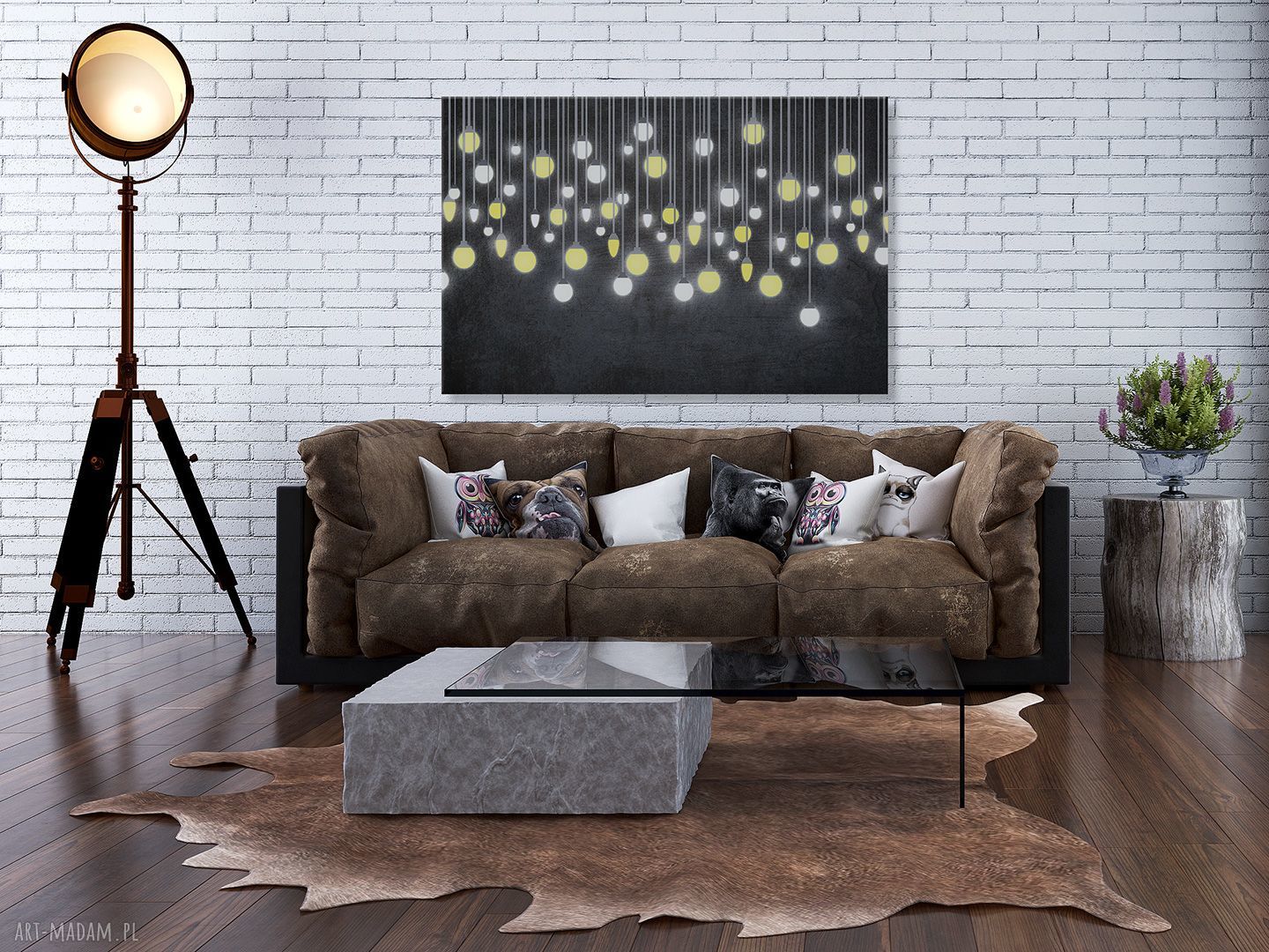 Obraz na płótnie - ŚWIATŁO ŻARÓWKI - 120x80 cm (56501)