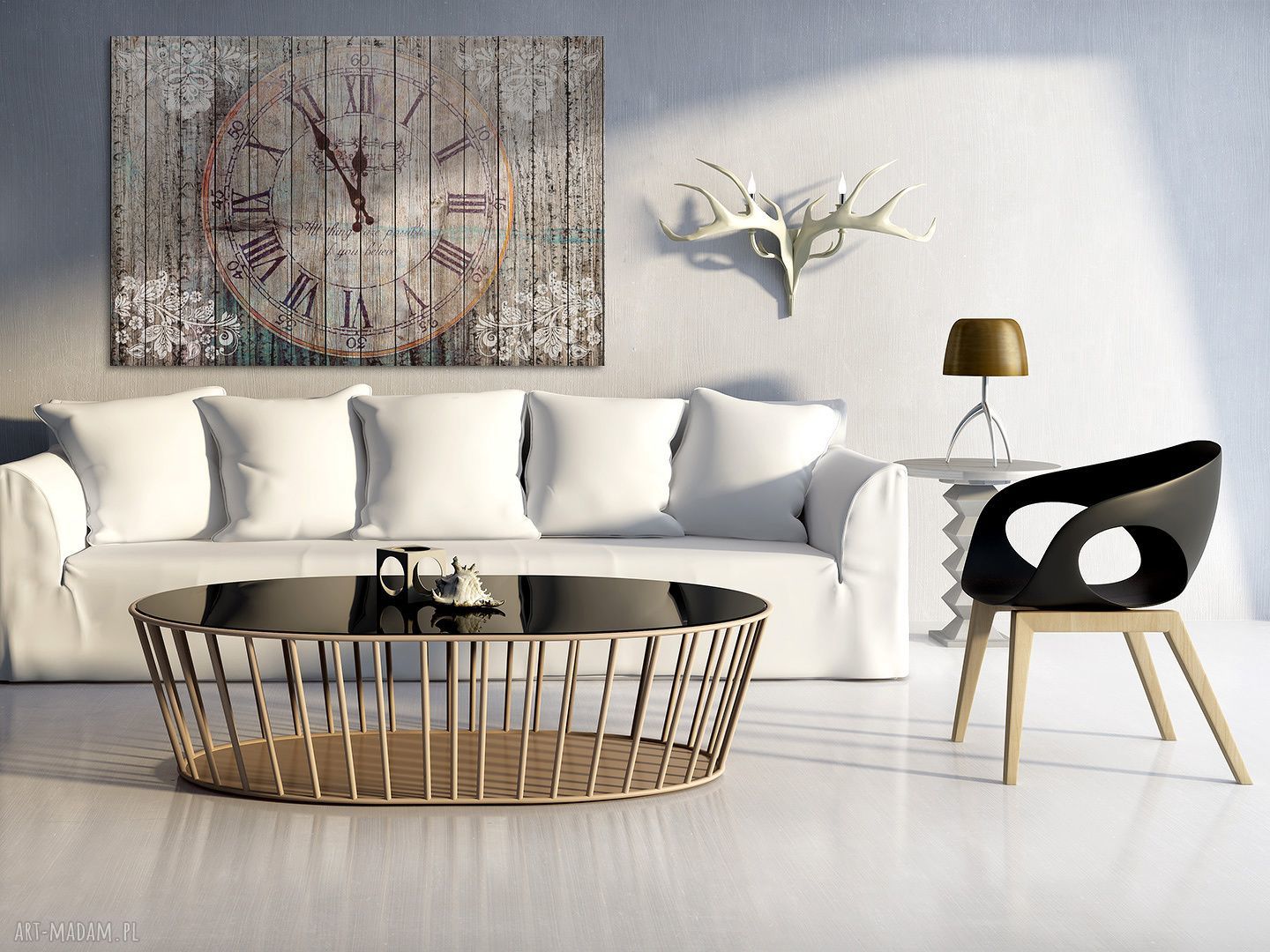 Obraz na płótnie Zegar Prowansja 120x80 cm
