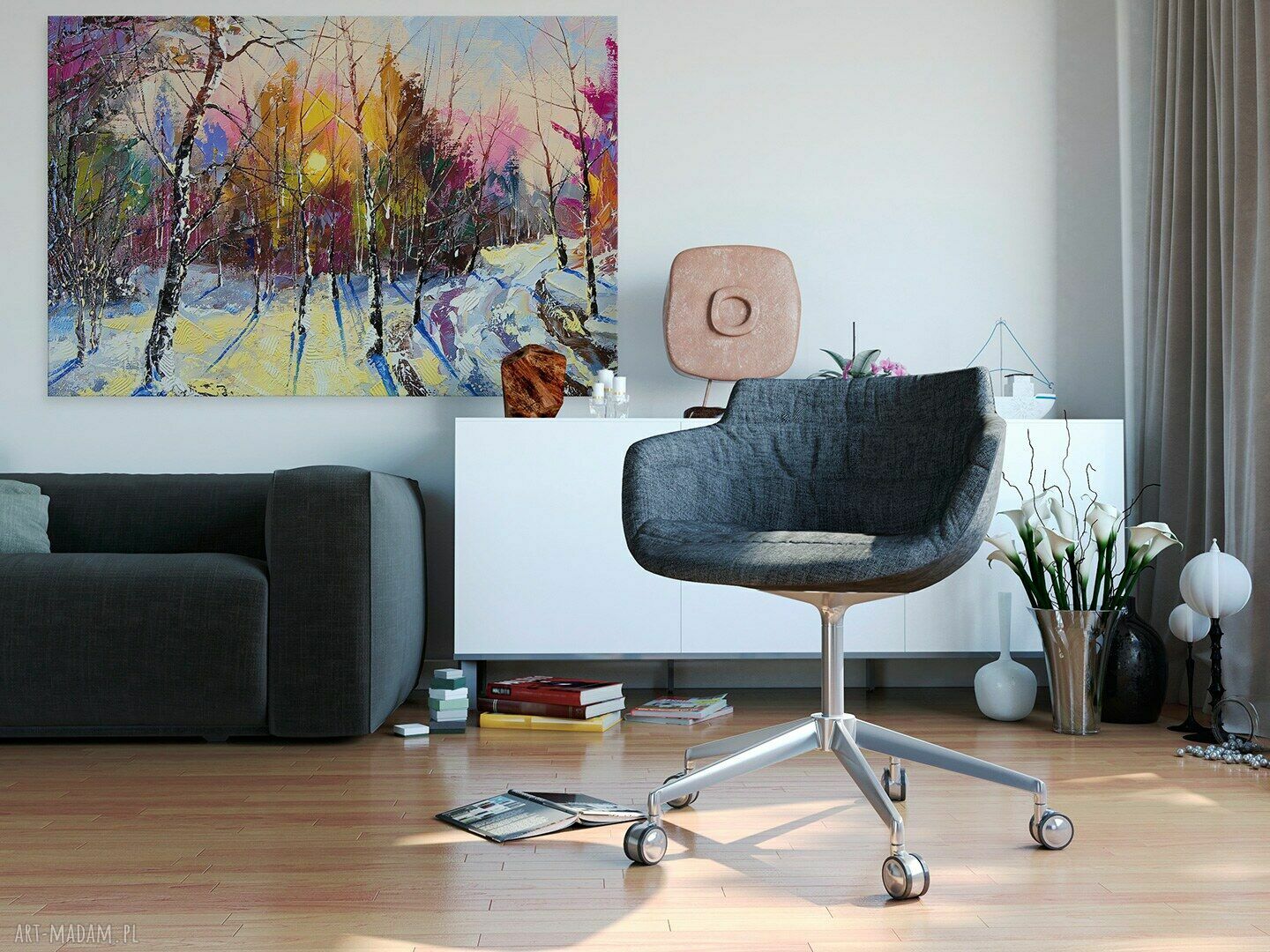 Obraz na płótnie Las Zima Drzewa 120x80 cm