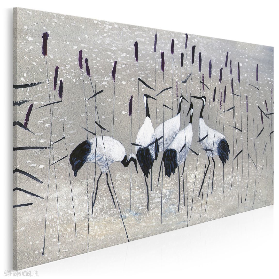 Obraz na płótnie ŻURAWIE NAD WODĄ 120x80 cm (38201)