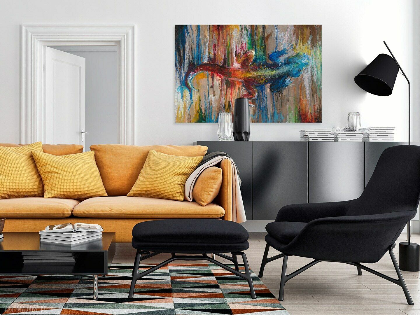 Kolorowy obraz na płótnie - Jaszczurka 120x80 cm (700701)