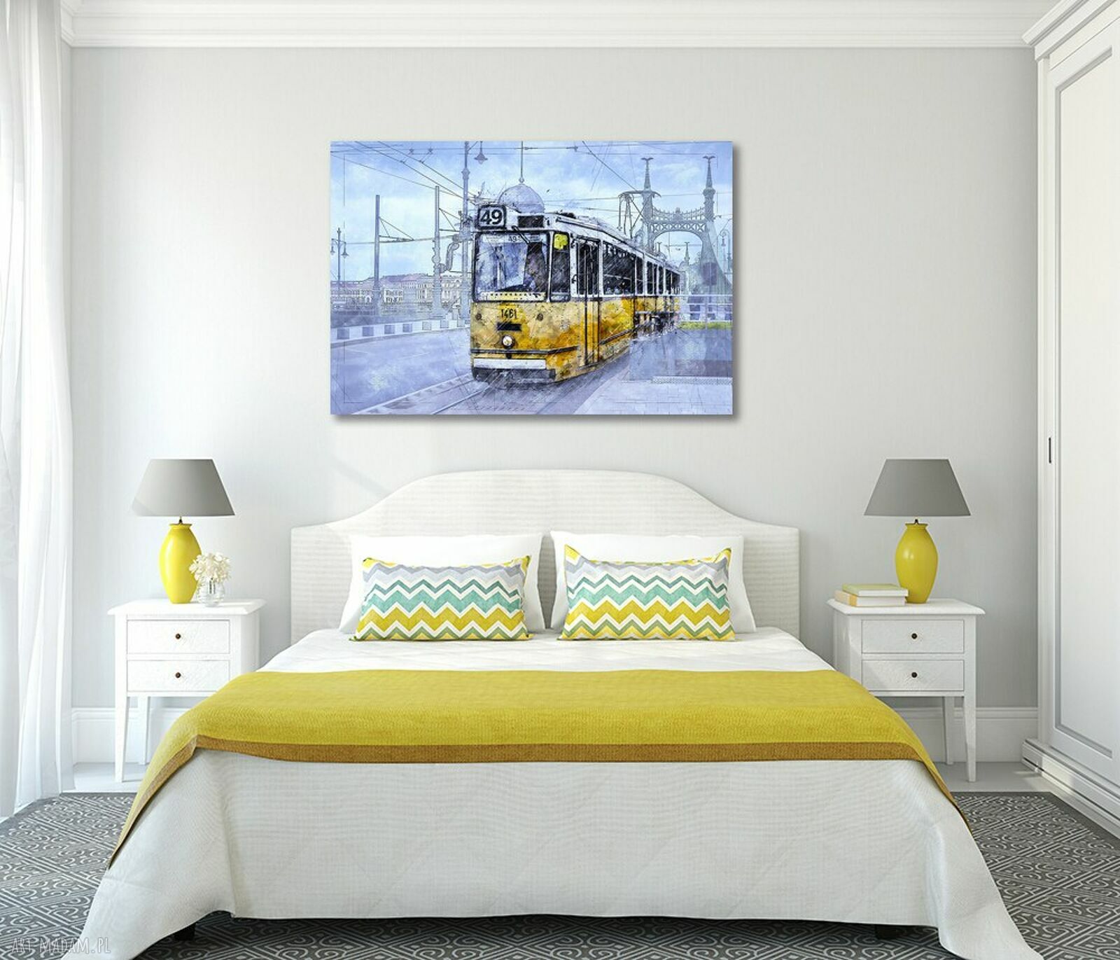 Tramwaj w Budapeszcie - obraz na płótnie 120x80 cm