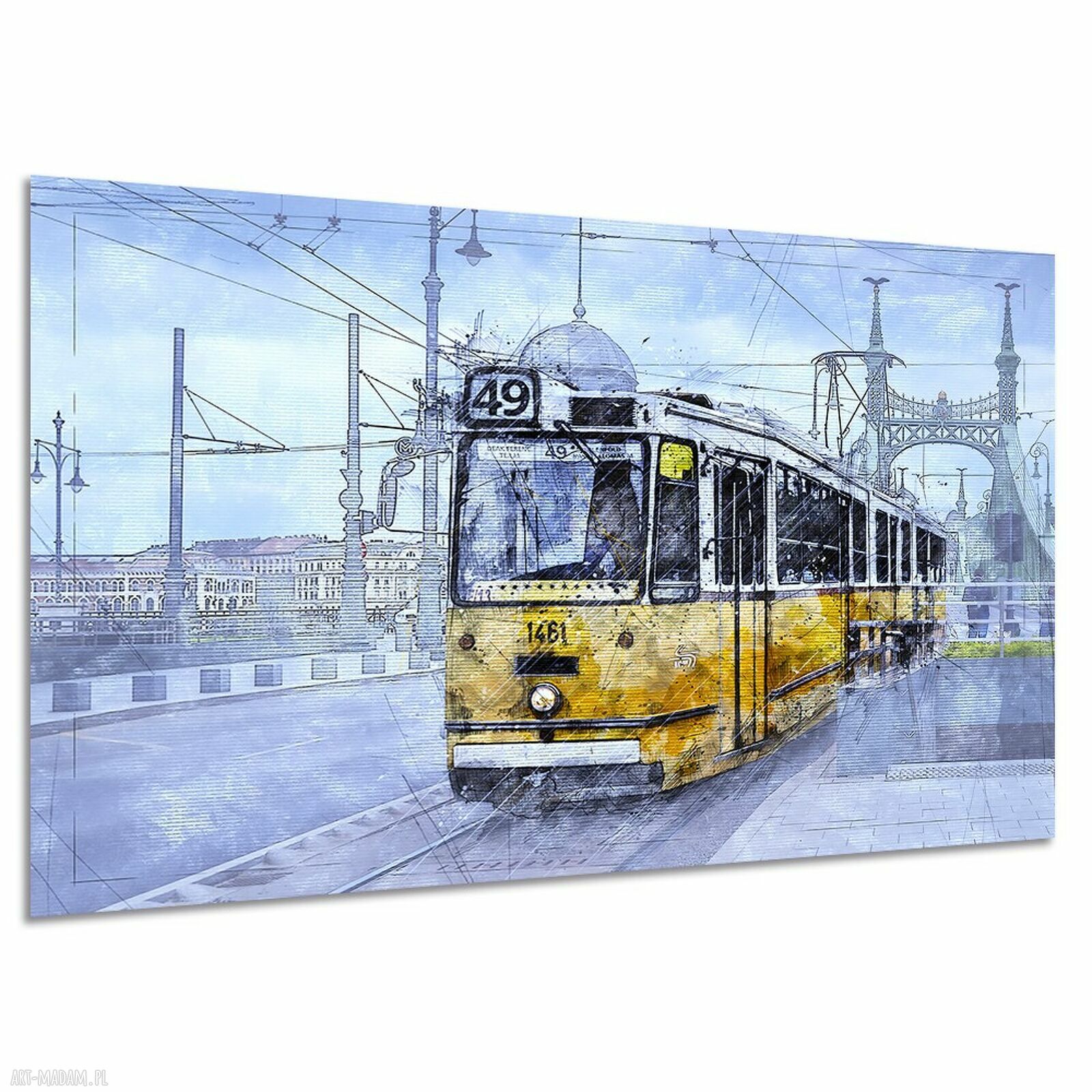 Tramwaj w Budapeszcie - obraz na płótnie 120x80 cm