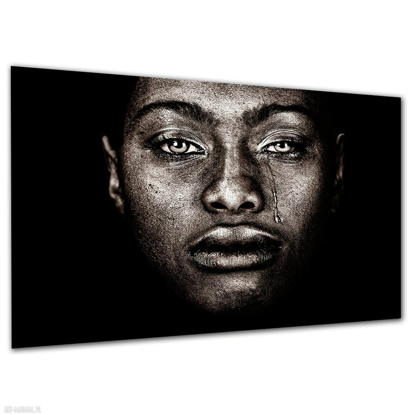 Czarno-biały obraz na płótnie z kobiecym portretem 120x80 cm