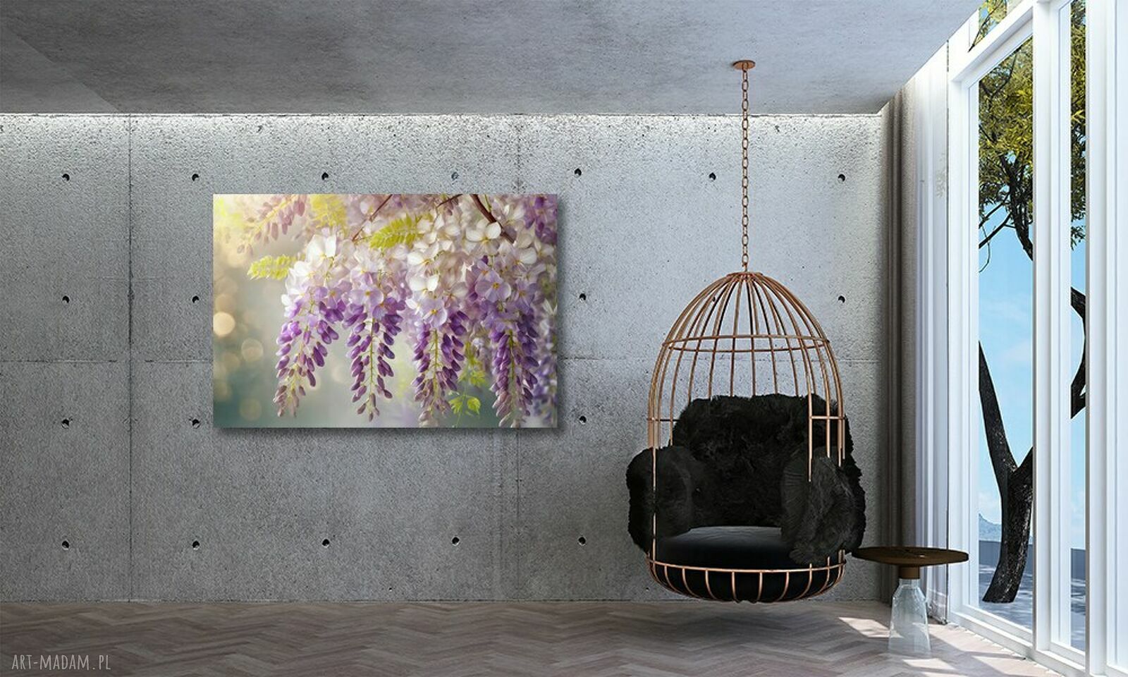 Obraz na ścianę KWIATY 44 fioletowy 120x80 cm