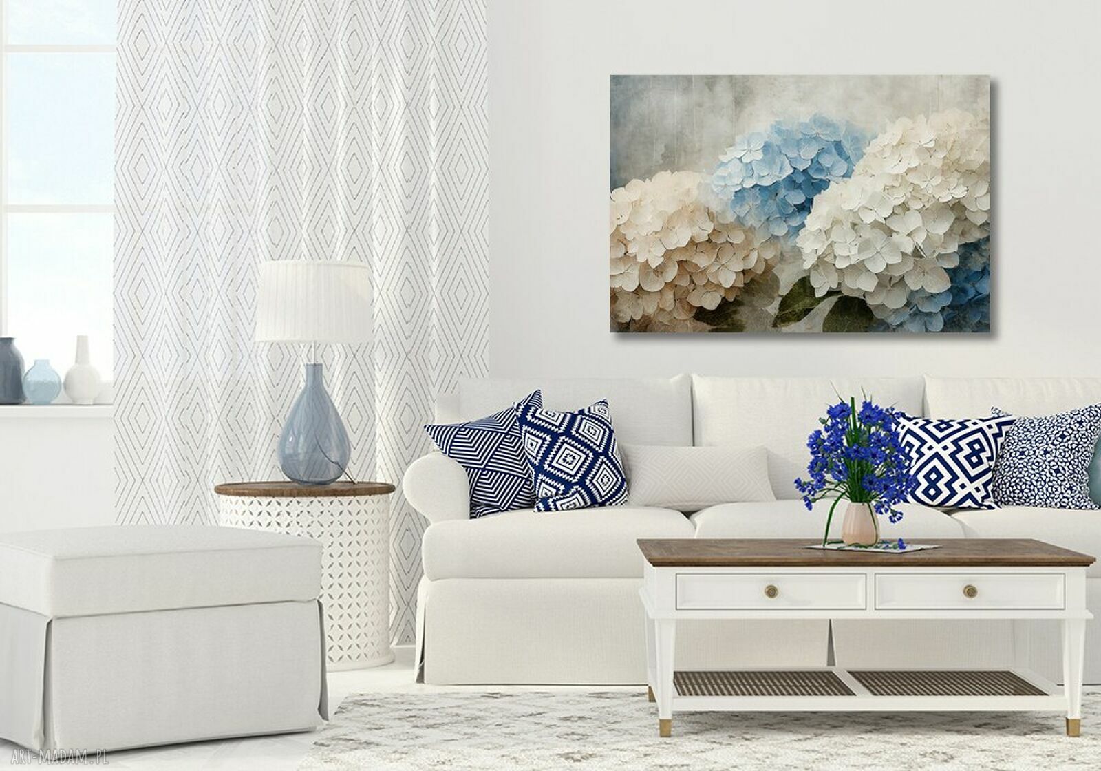 Obraz na ścianę Białe Kwiaty 46 naturalny 120x80