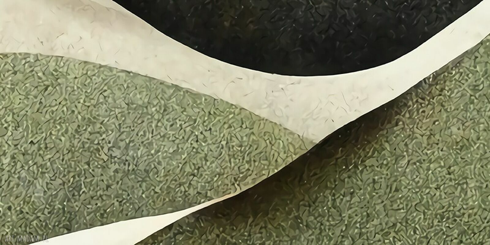 Zielone fale w nowoczesnej abstrakcji 120x80 - obraz na płótnie premium