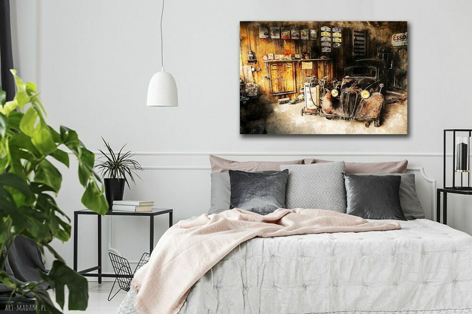 Obraz na ścianę do garażu - retro samochód 120x80 cm