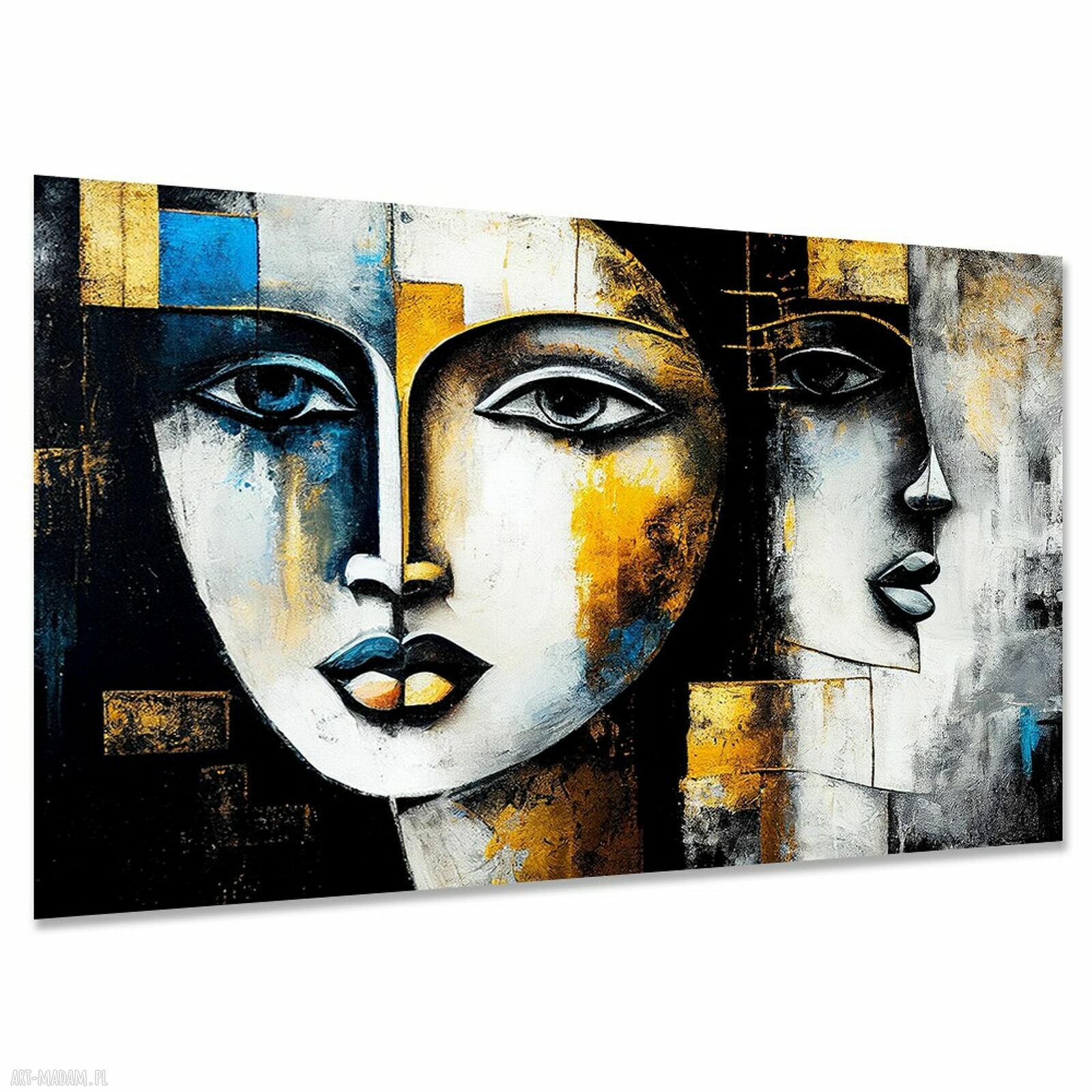 Obraz na ścianę Twarze 40 - spojrzenie, usta loft 120x80 Premium canvas