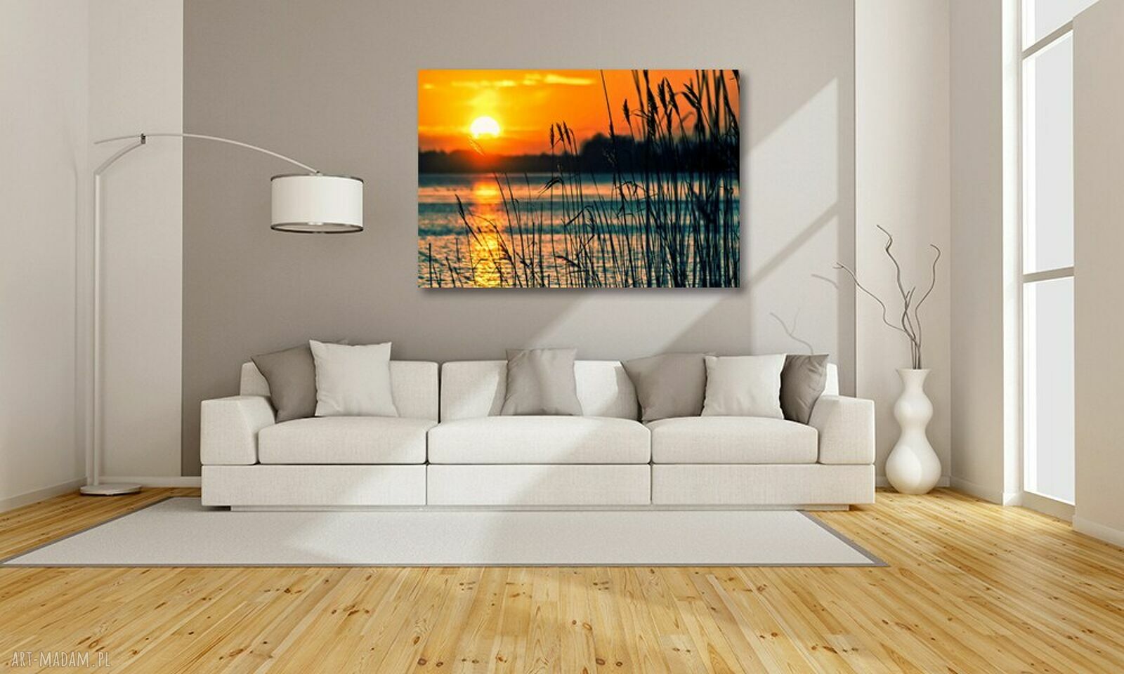 Obraz na ścianę - jezioro o zachodzie słońca 120x80 cm
