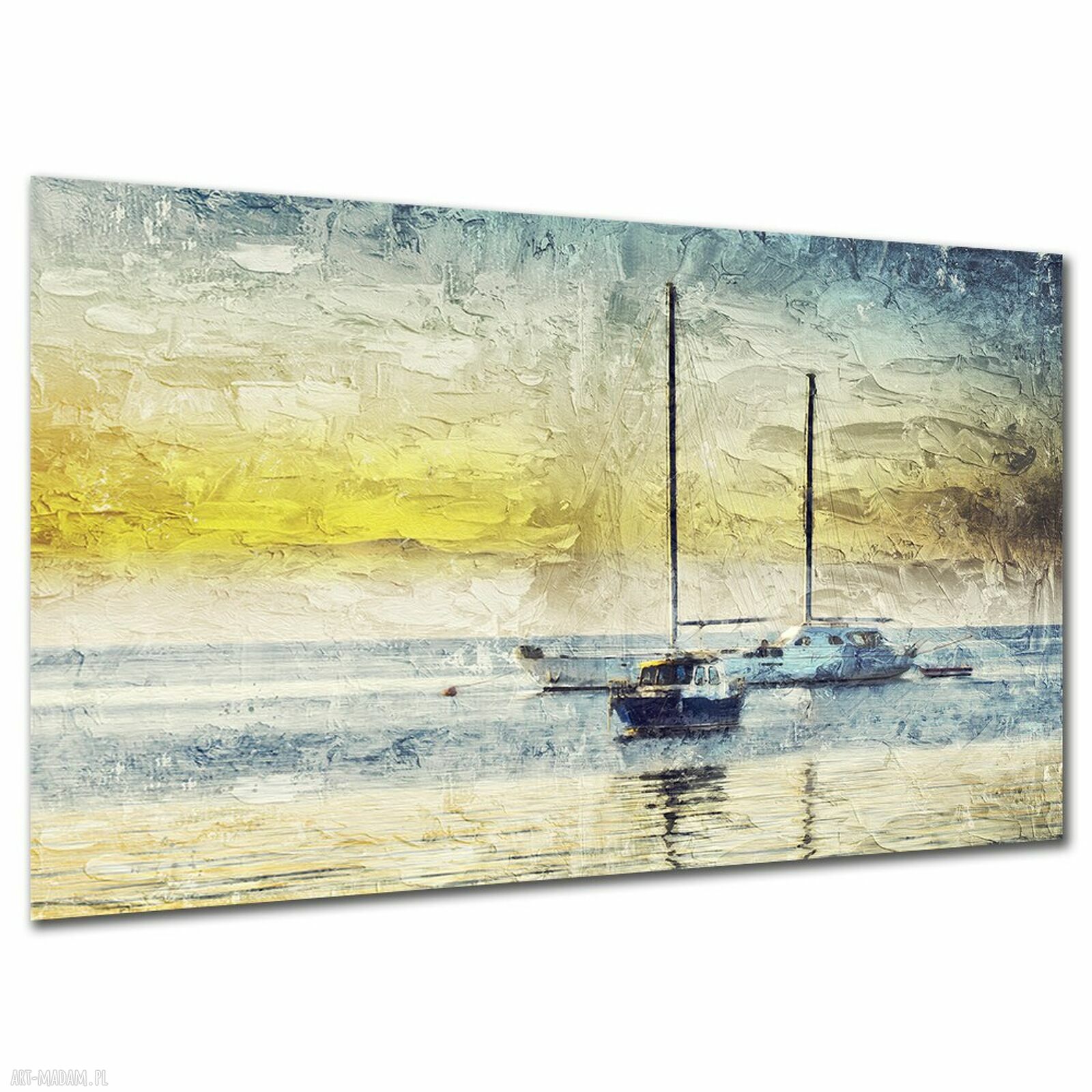 Obraz na płótnie z jachtami i morzem 120x80 cm