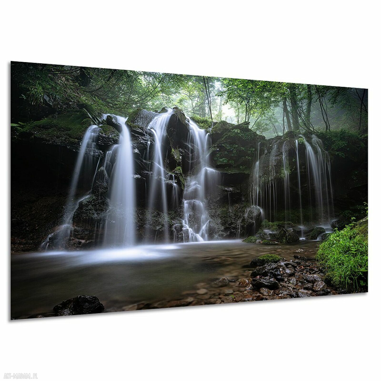 Obraz na płótnie Wodospad w lesie 120x80 cm