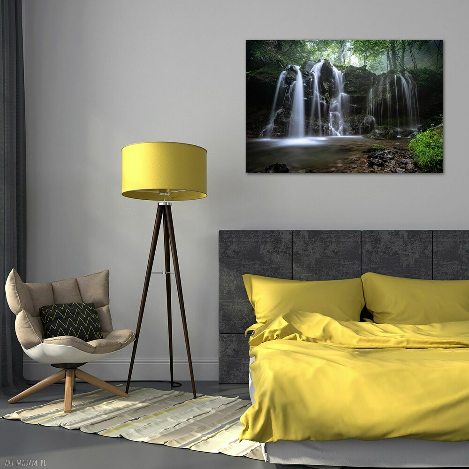 Obraz na płótnie Wodospad w lesie 120x80 cm