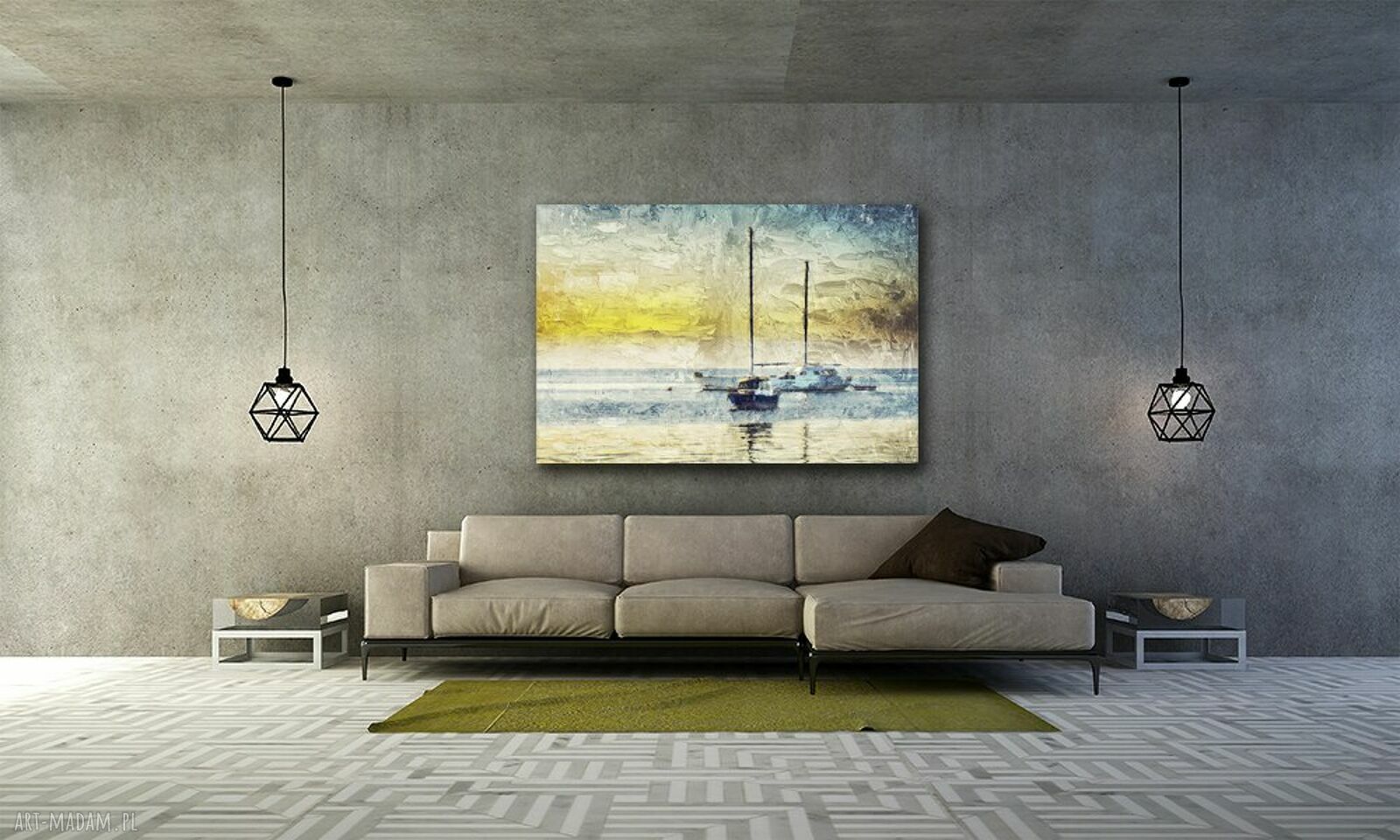 Obraz na płótnie z jachtami i morzem 120x80 cm
