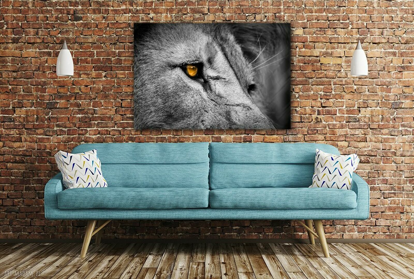 Obraz na płótnie z lwem 120x80 cm do salonu