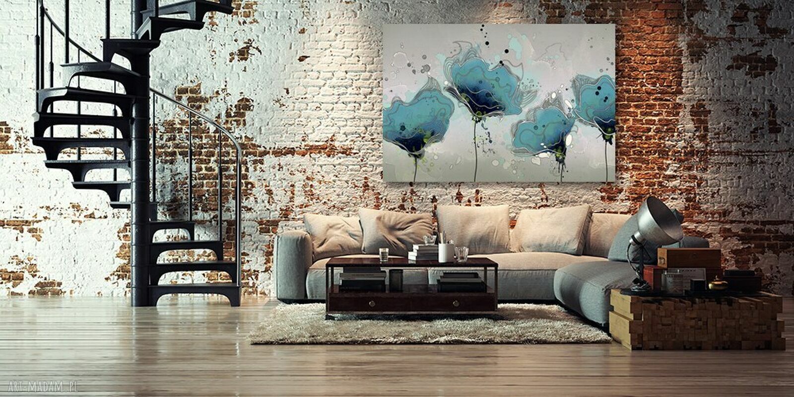 Obraz na płótnie Niebieskie maki 120x80 cm