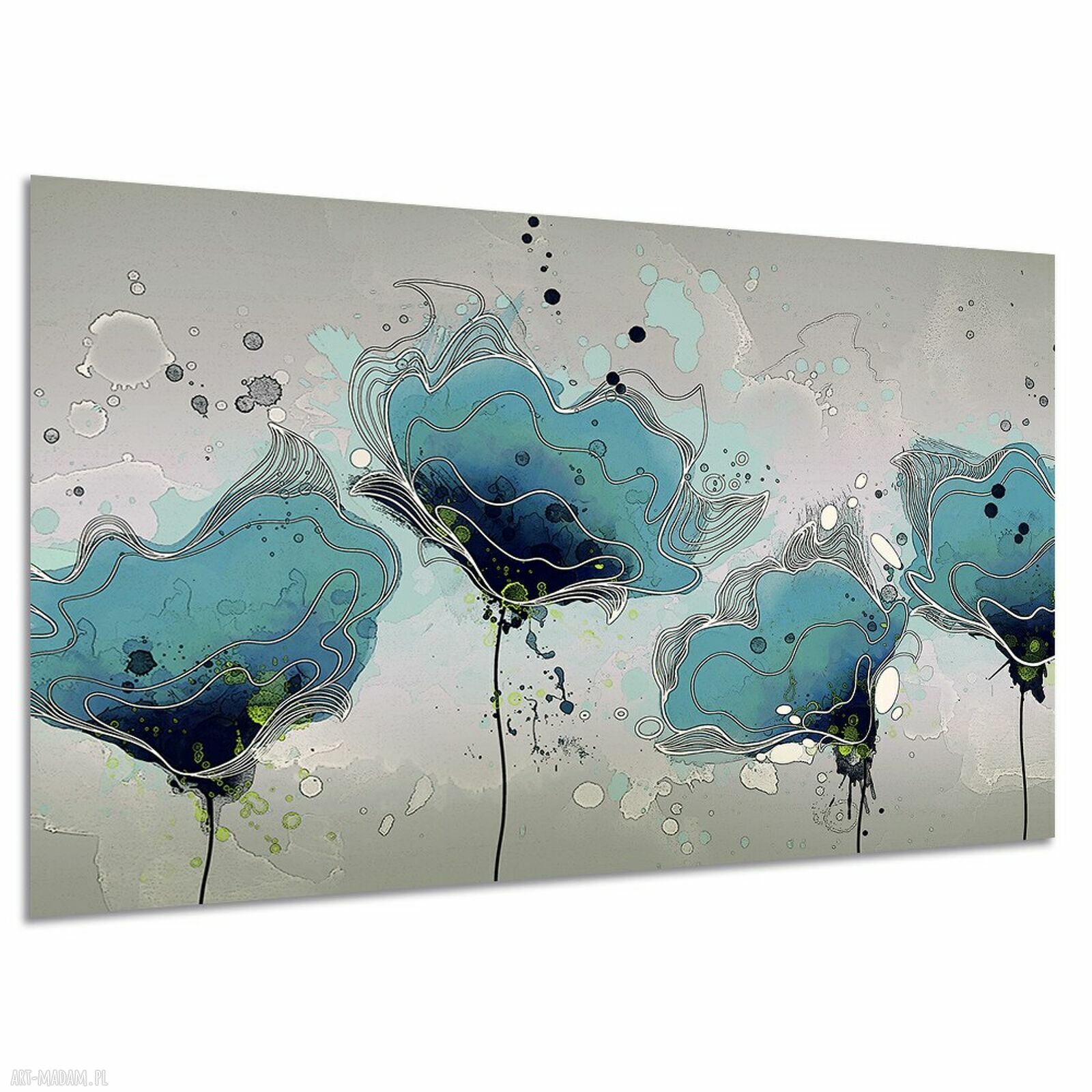 Obraz na płótnie Niebieskie maki 120x80 cm