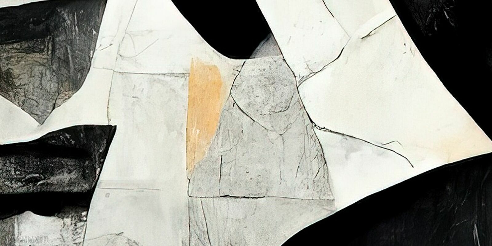 Nowoczesny obraz abstrakcja twarze 39 czarno-biały 120x80 - canvas loft glamour