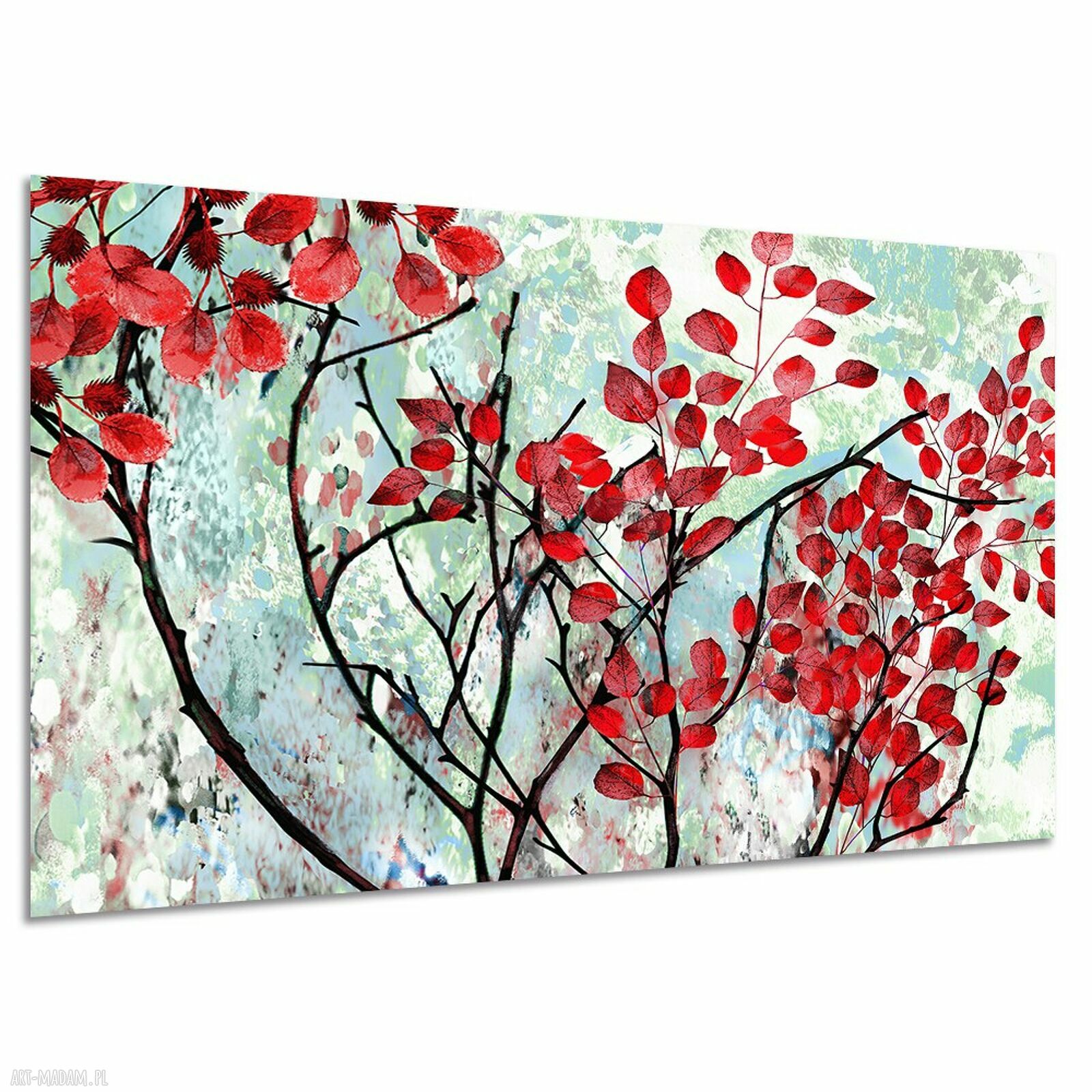 Obraz nowoczesny Czerwone liście 14 - abstrakcja 120x80 cm