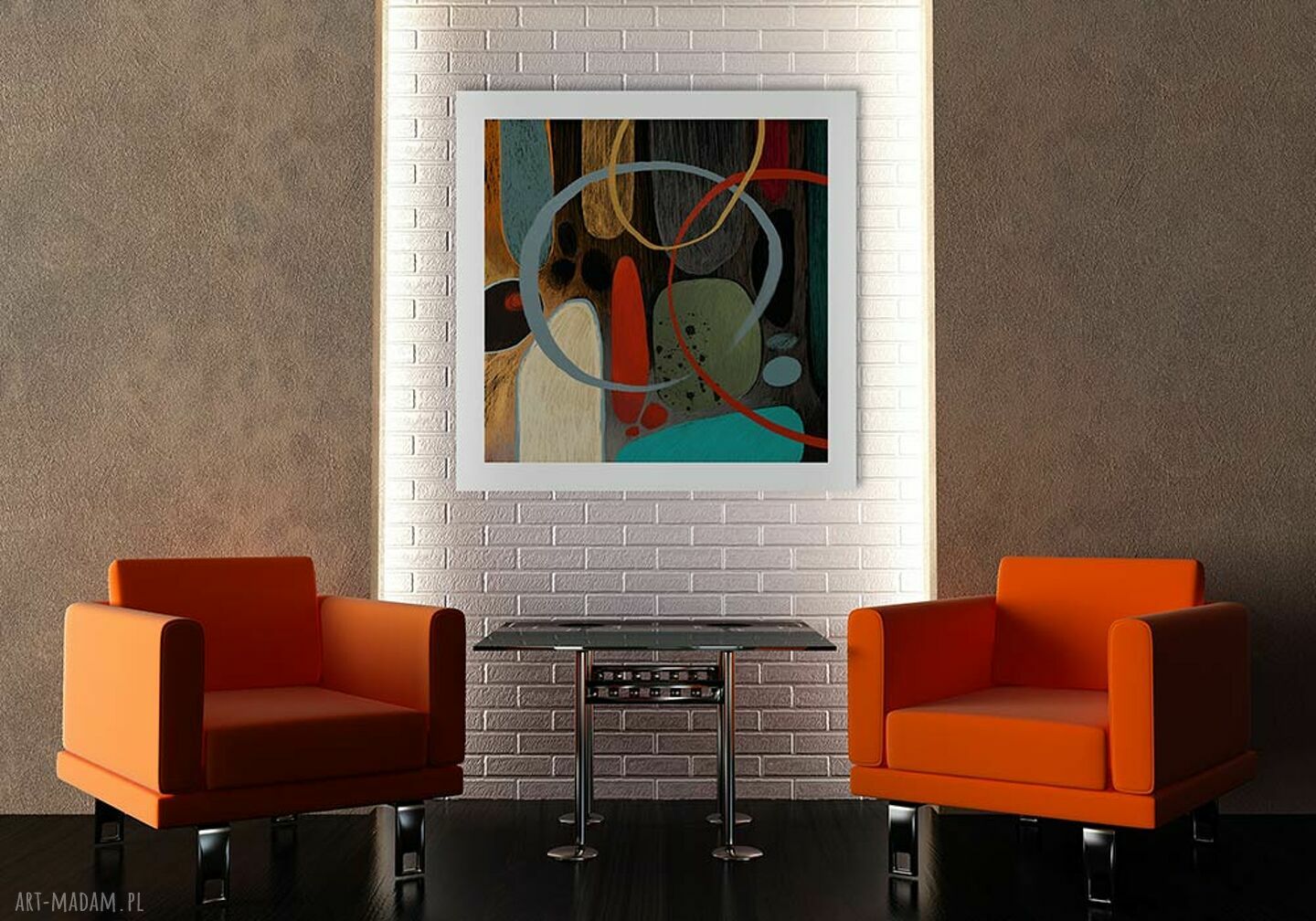Nowoczesny obraz drukowany na płótnie Kolorowa abstrakcja 0210 80x80 cm