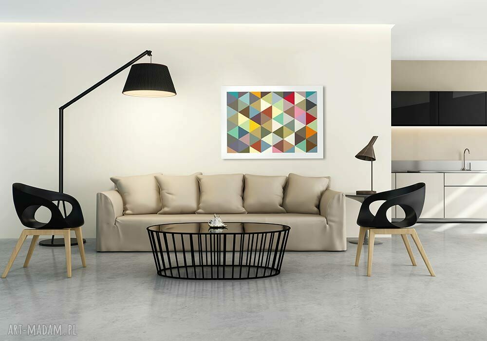 Nowoczesny obraz drukowany na płótnie 120x80 cm - Kolorowa Abstrakcja „Kamienie” 025