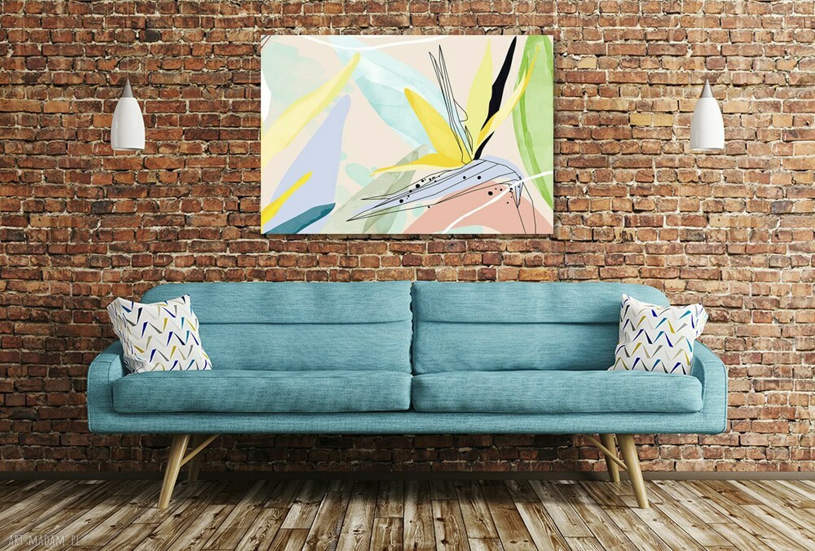 Pastelowy obraz Strelicja na płótnie 120x80 cm do salonu