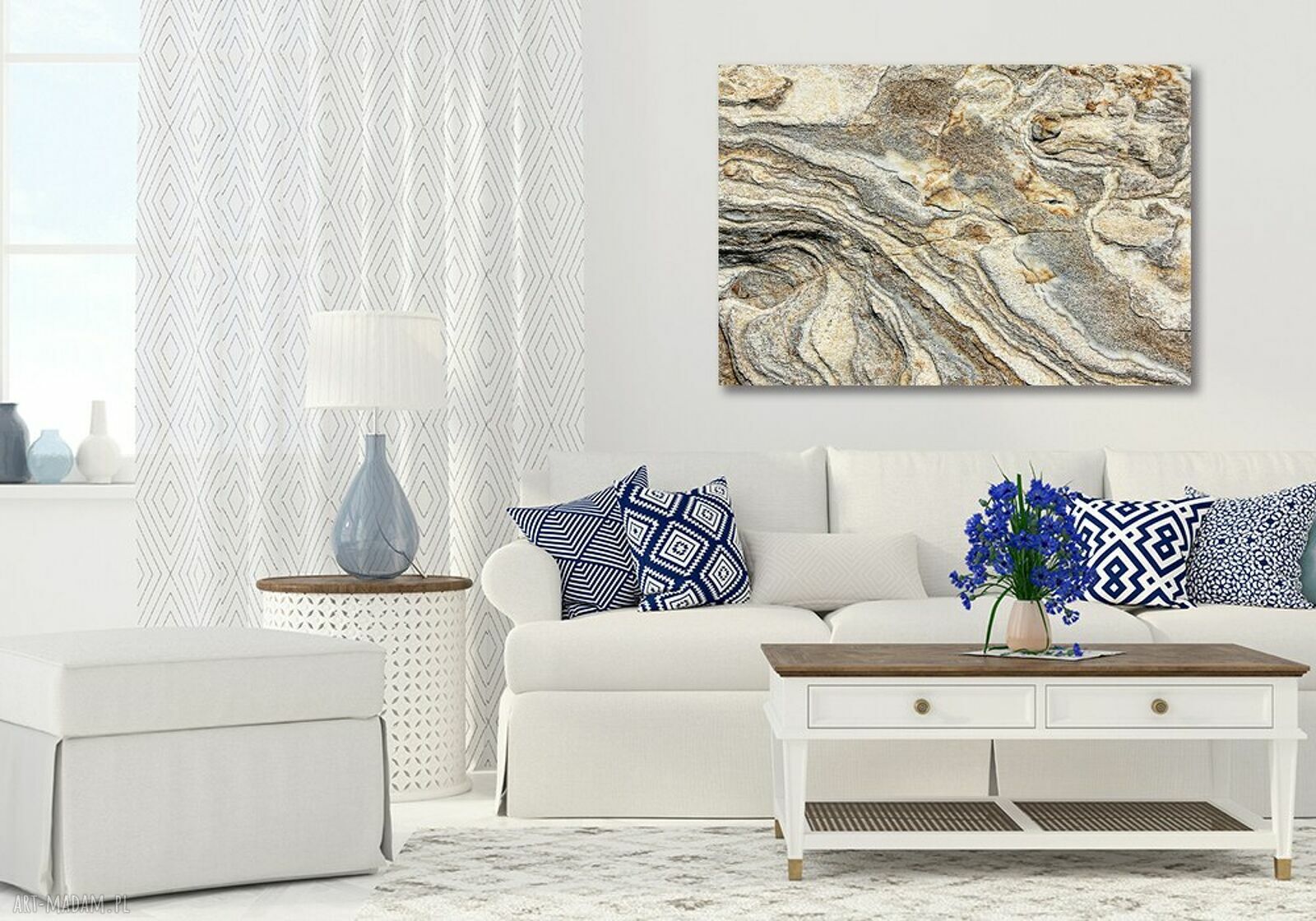 Beżowy obraz na płótnie MARMUR 5 do salonu 120x80 cm