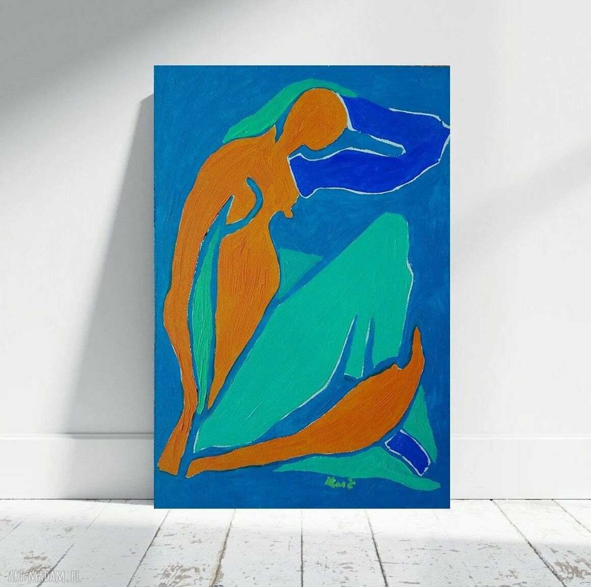 Obraz olejny - akt naga dama w stylu Matisse (A4) | limitowana edycja