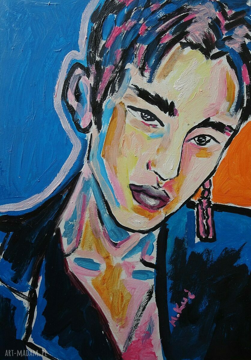 Obraz olejny NCT KPOP Winwin do salonu 21 x 29 cm