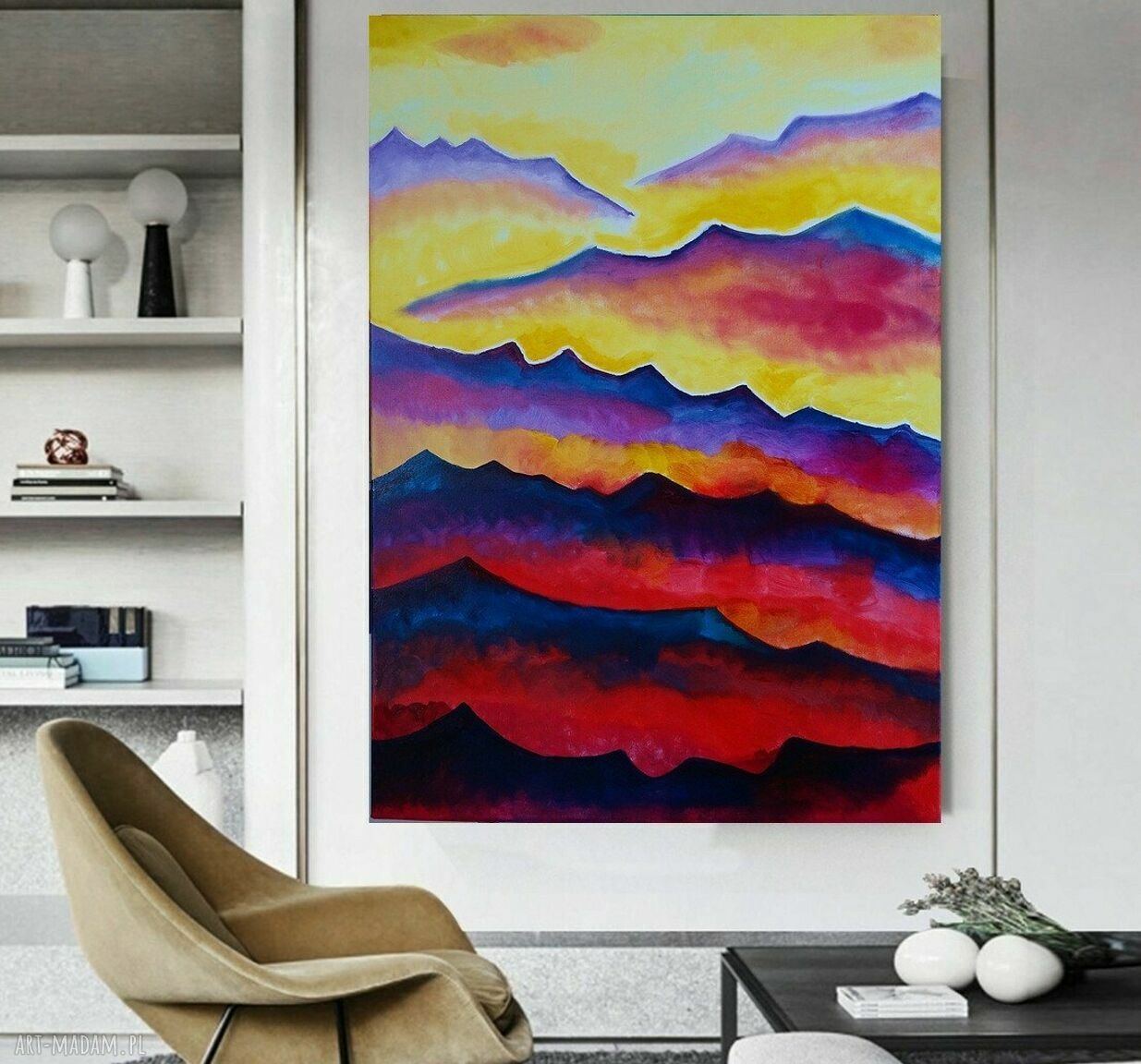 Duży obraz olejny Bieszczady 100x70 cm - limitowana edycja na blejtramie