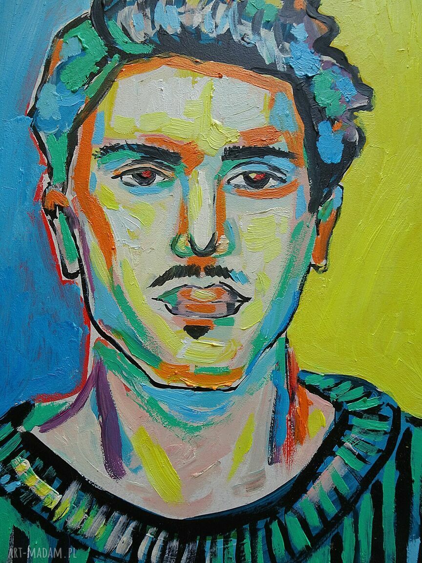 Obraz olejny Johnny Deep - fowizm, ekspresja i portret do nowoczesnego wnętrza