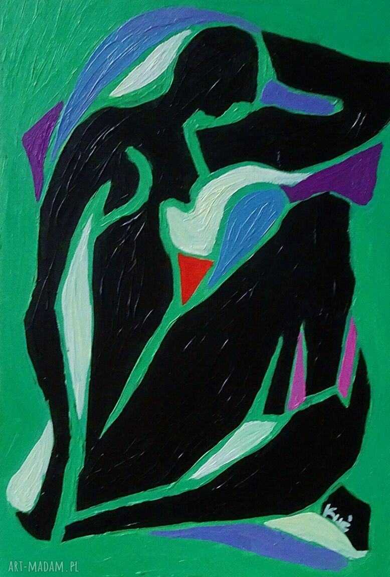 Obraz olejny do salonu Kolorowy Taniec - fowizm (Matisse style)