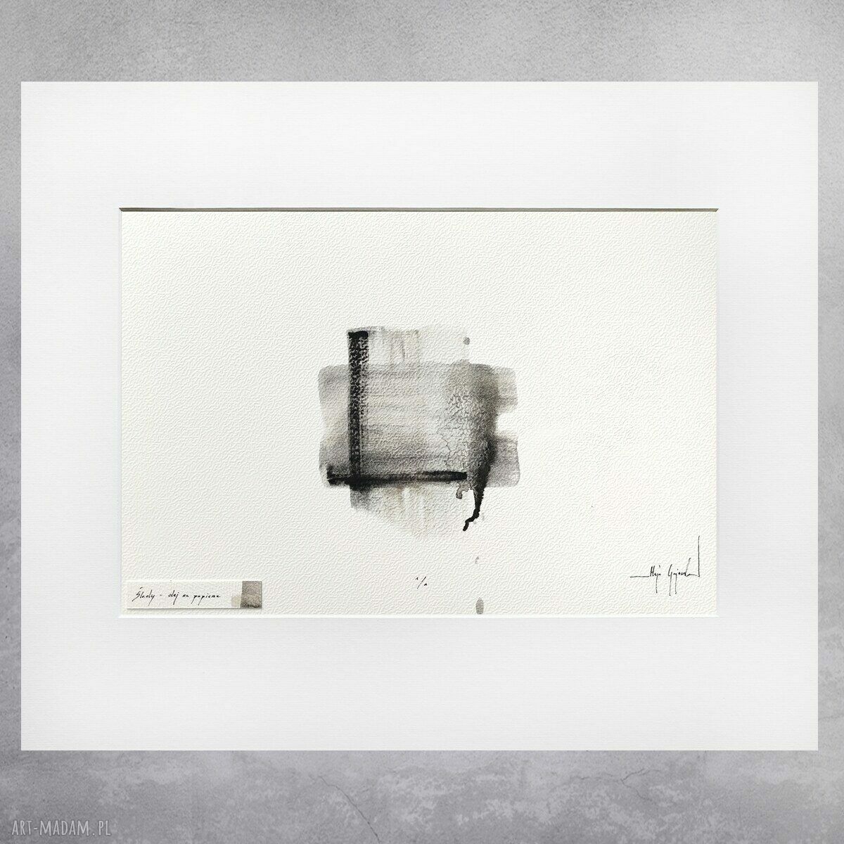 Obraz olejny na papierze "Ślady" 03 w sepii - dekoracja do sypialni 40x30 cm