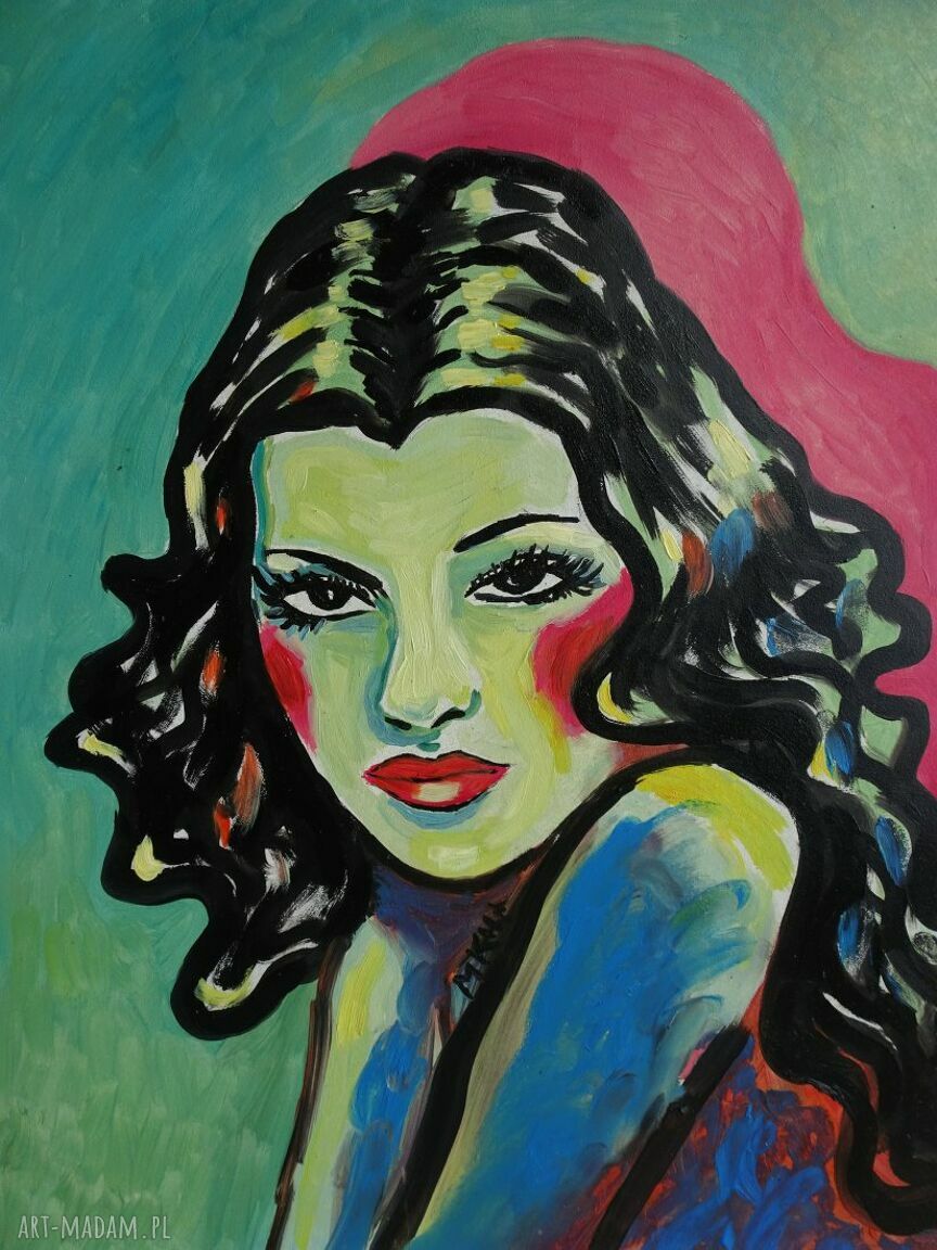 Ręcznie malowany obraz olejny Gilda Rita Hayworth - limitowana edycja