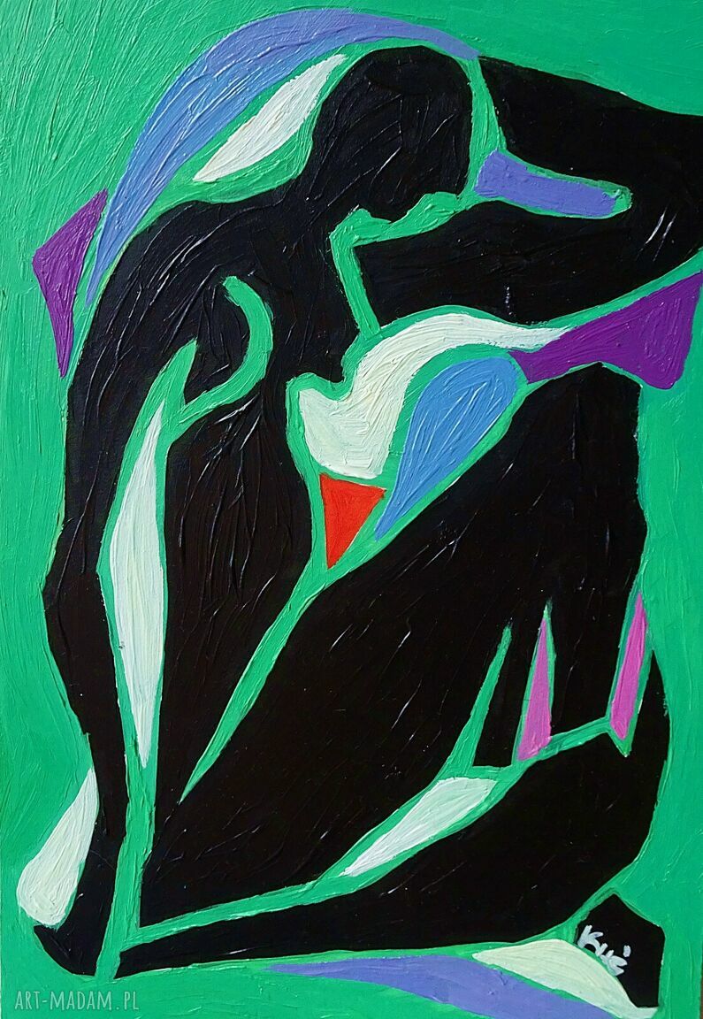 Obraz olejny do salonu Kolorowy Taniec - fowizm (Matisse style)