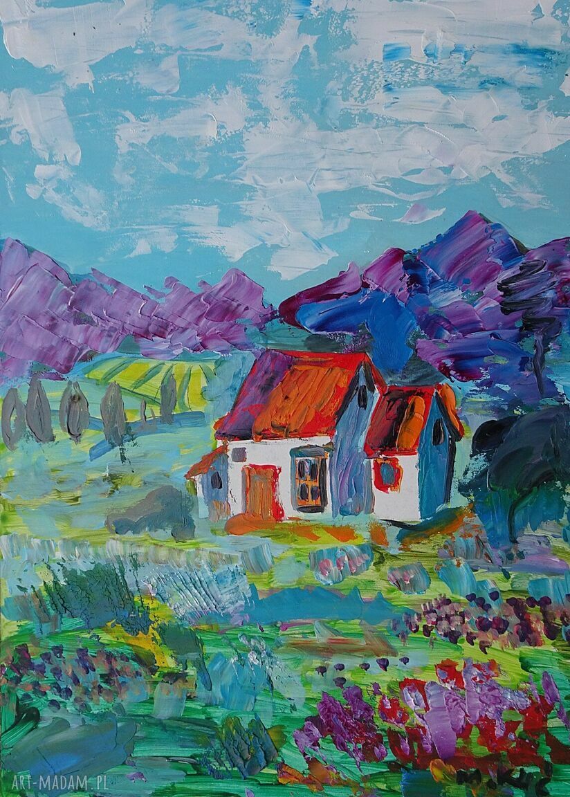 Obraz olejny „Polska wieś spokojna” - industrial - Edycja limitowana 30x40 cm