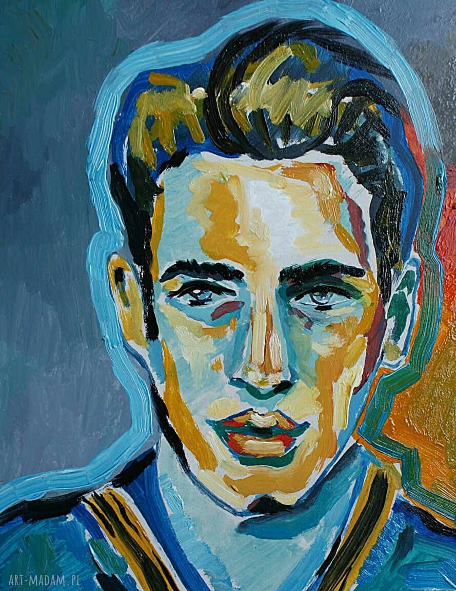 Obraz olejny Portret Aktor Noir do salonu na zamówienie 24 x 30 cm, limitowana edycja