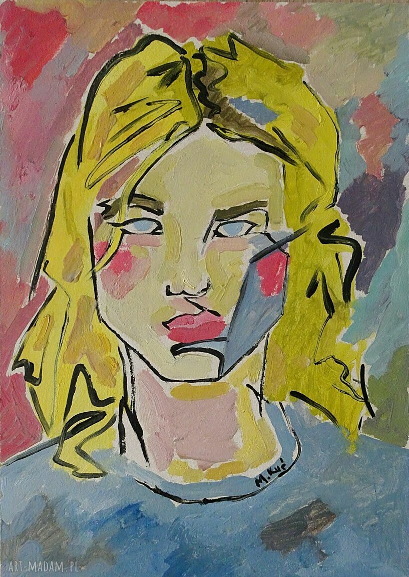 Obraz olejny portret boy grunge A4 - limitowana edycja