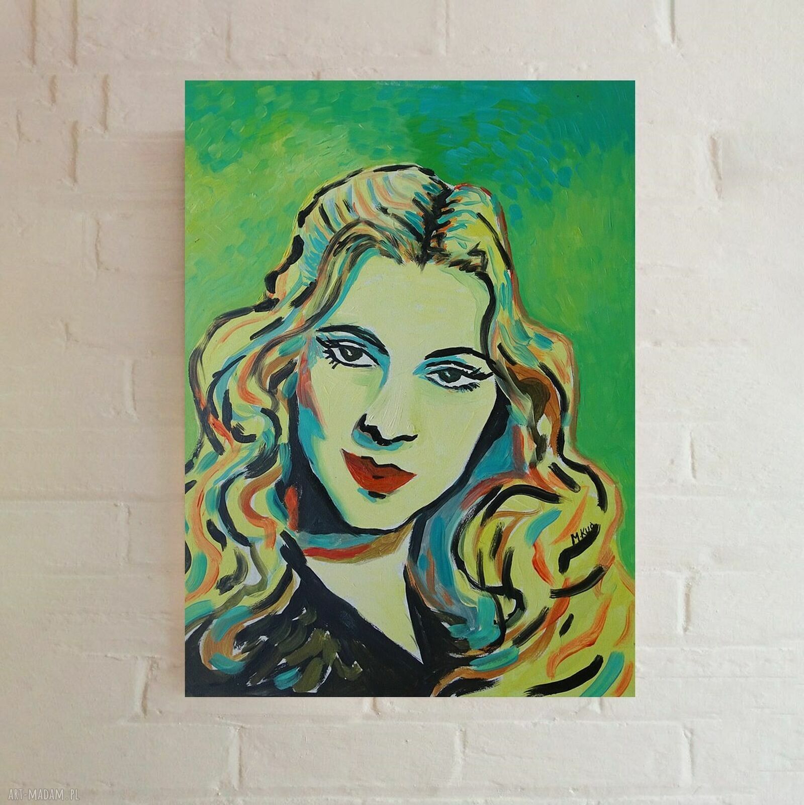 Obraz olejny portret Joan Fontaine 30x40 cm - ręcznie malowany