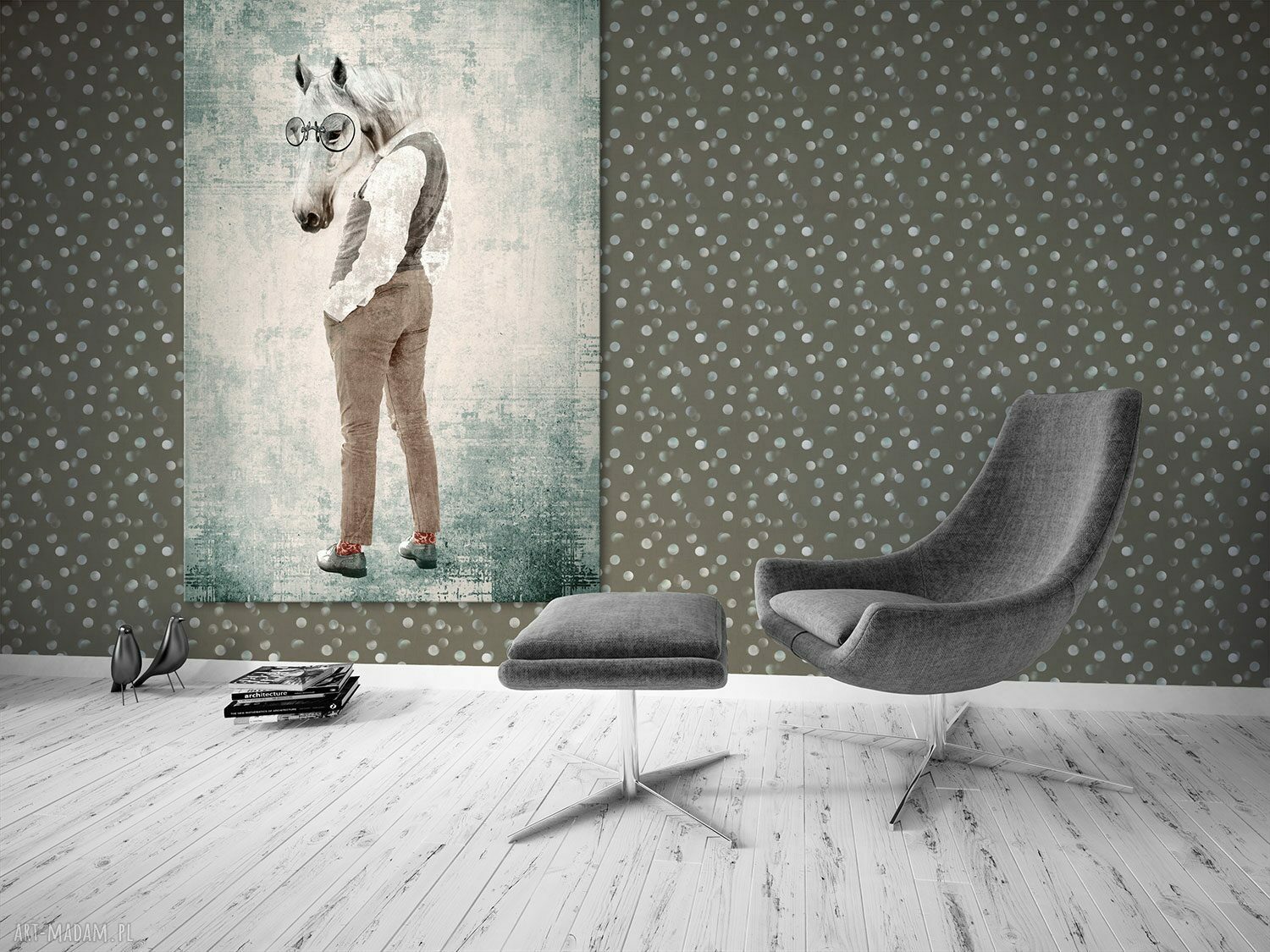 Pan Koń 02282 - obraz na płótnie 60x100 cm, wysyłka w 24h