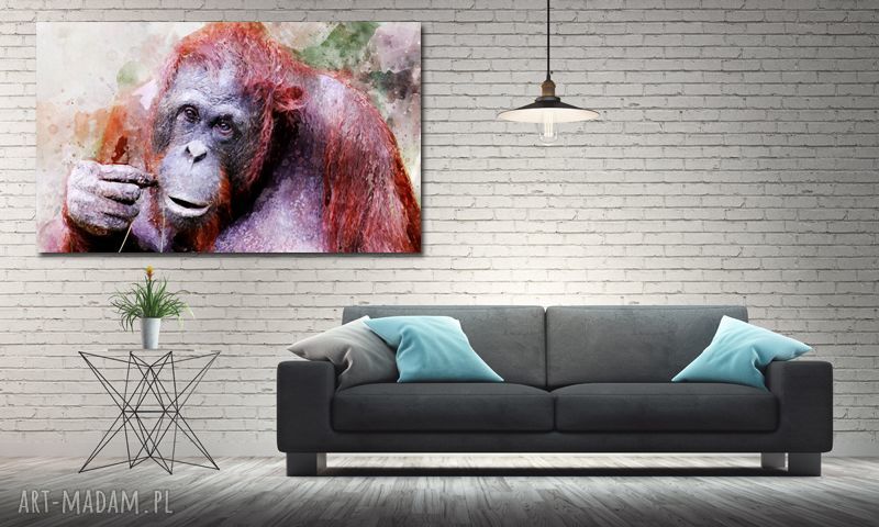 Obraz ORANGUTAN 1 - 120x70 cm na płótnie w stylu modern