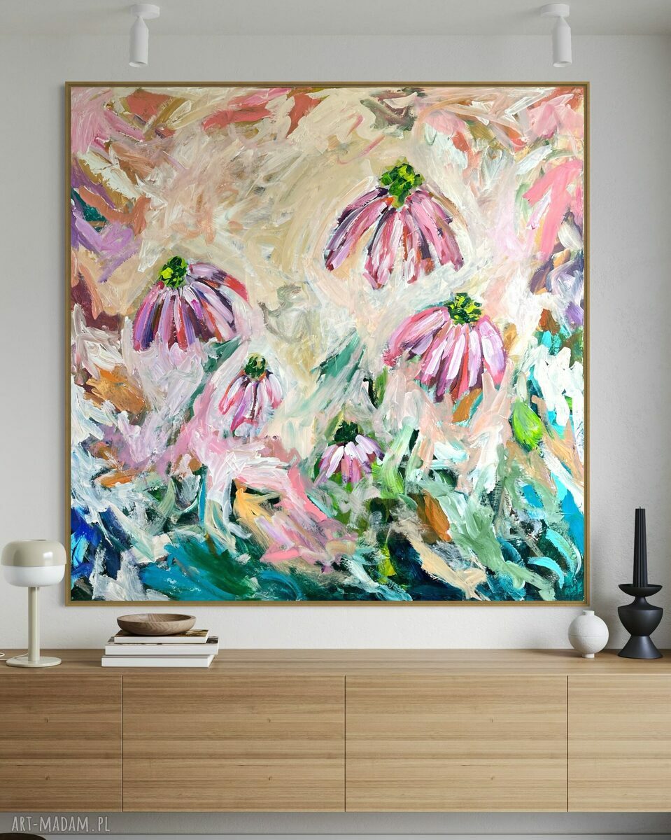Obraz abstrakcyjny 100x100 cm do salonu by Ferens