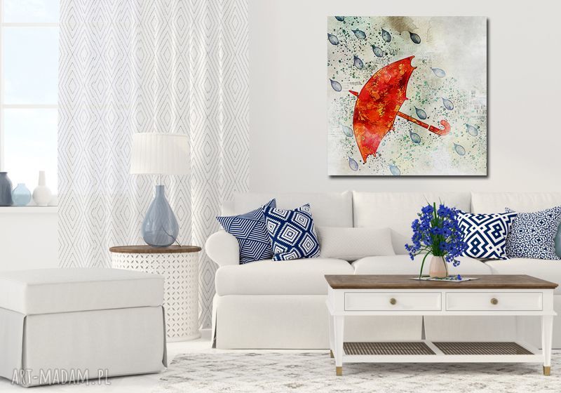 Obraz Parasole 1 - 100x100 cm na płótnie Canvas do salonu