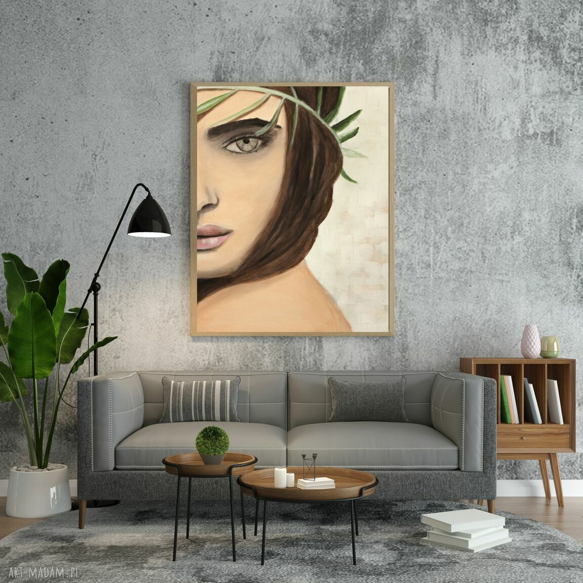 Plakat 'Spójrzenie' 70x100 cm - obraz na ścianę w ciepłych, kobiecych tonach