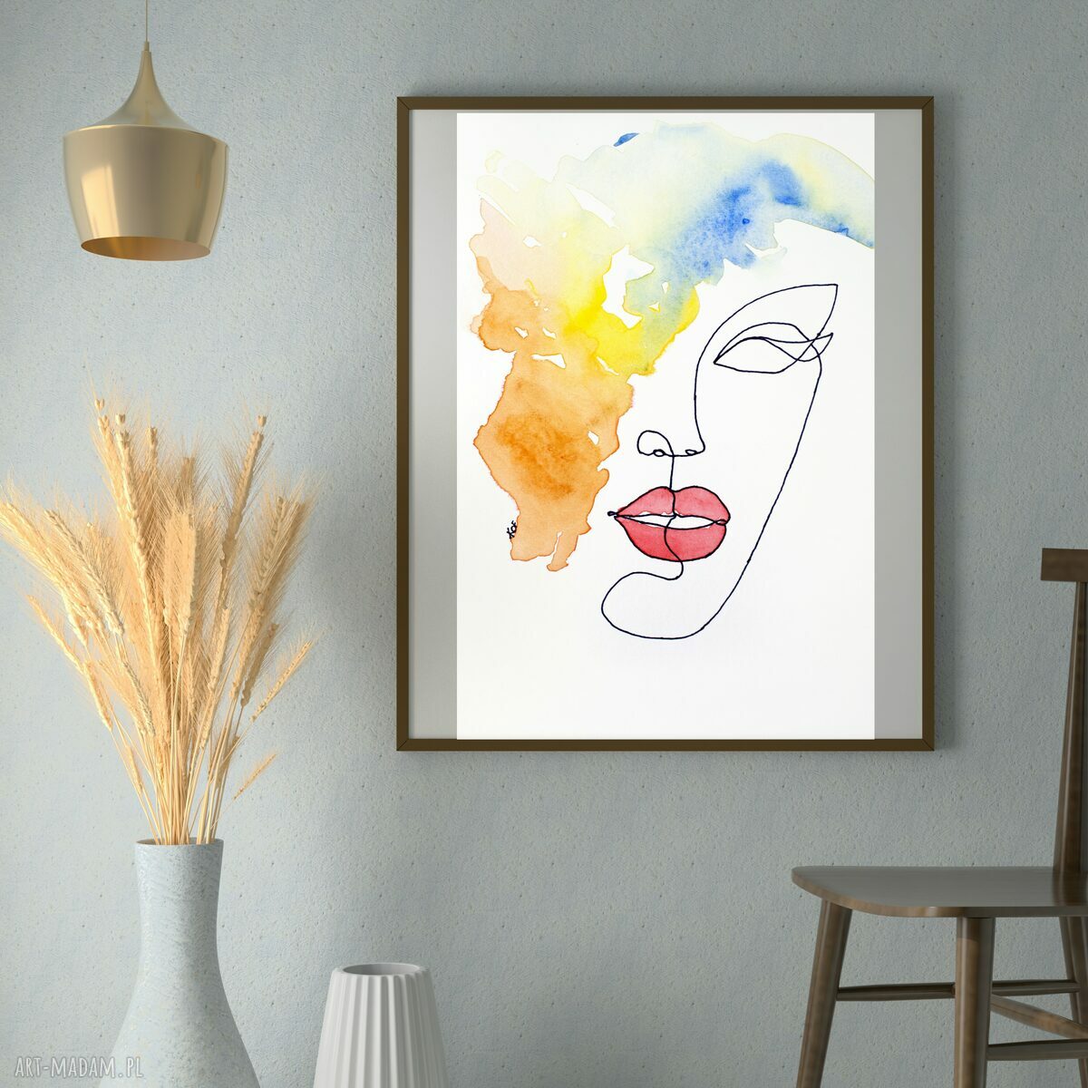 Plakat Myśli Kolorowe 50x70 z kobietą - kolorowa dekoracja ścienna