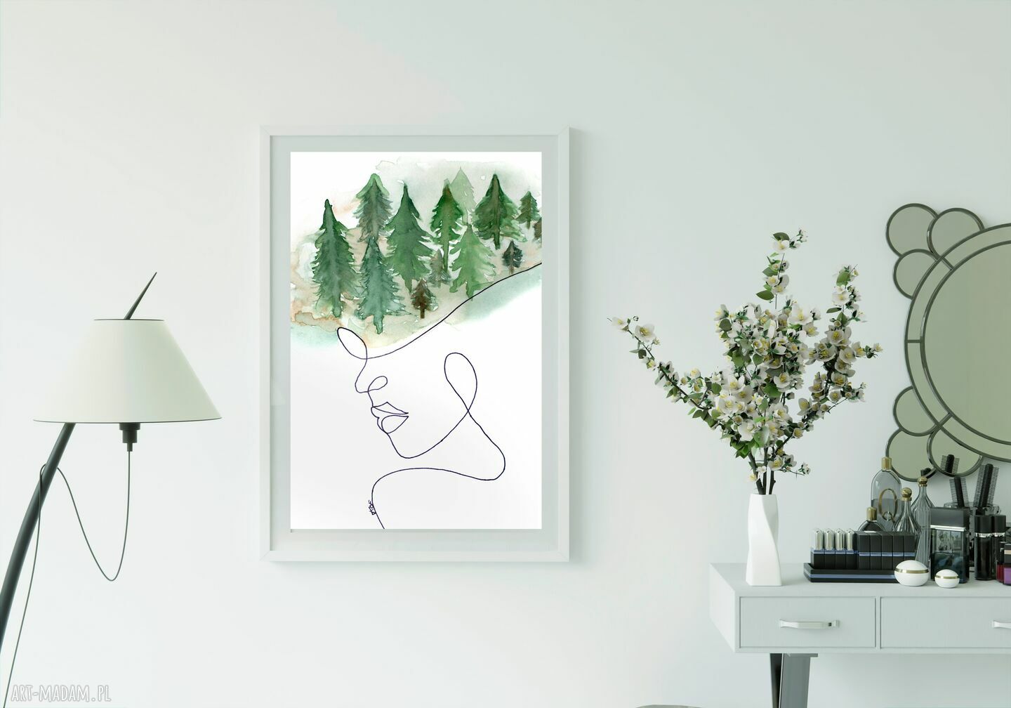 Plakat „W głowie mam las” 40 x 60 cm - naturalny klimat na Twojej ścianie