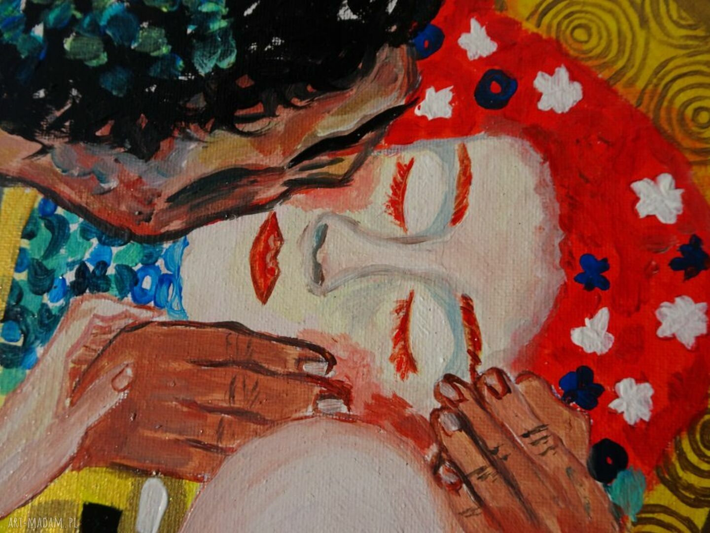 Obraz Pocałunek Gustaw Klimt 30x40 cm akryl na płótnie