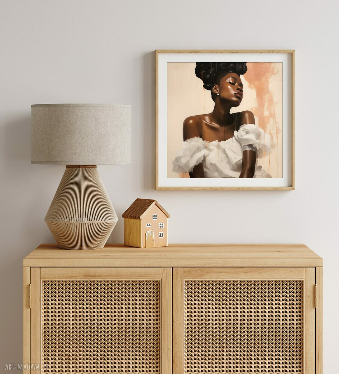 Obraz portret kobiety 50x50 - minimalistyczny wydruk artystyczny Tecco Matte