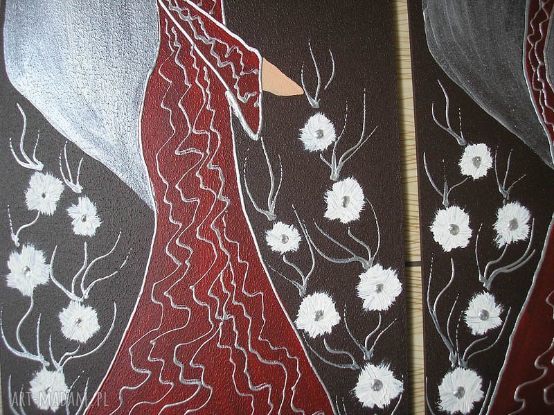 Obraz ręcznie malowany „Anioły Szczęścia i Dobrobytu” 90x70 cm