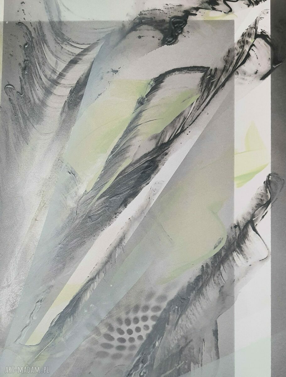 Dyptyk ręcznie malowany 2x 60x80 cm w stylu VEGE - natura w czerni, zieleni i bieli